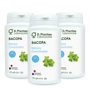 Pack 3 Bacopa monnieri 3 x 120 gélules - D.Plantes - Complément Alimentaire - Publicité
