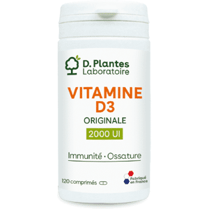 Vitamine D3 2000 UI originale 120 comprimés - D.Plantes - Complément Alimentaire - Publicité