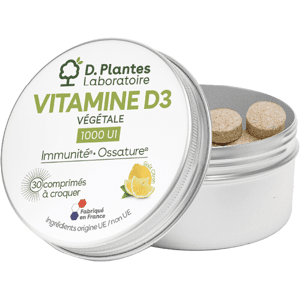 Vitamine D3 1000 UI végétale à croquer 30 comprimés - D.Plantes - Complément Alimentaire - Publicité