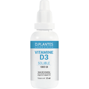 Vitamine D3 soluble 1000 UI 25 ml - D.Plantes - Complément Alimentaire