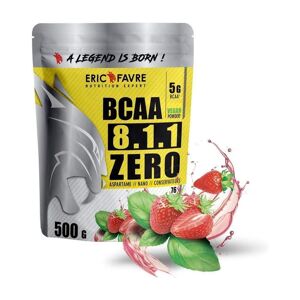 BCAA 8.1.1 ZERO Vegan 500gr Fraise Basilic Bcaa & Acides Amines Fraise - Basilic - Eric Favre Display de 12 unites