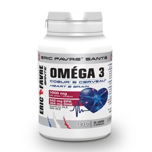 Omega 3 - Cœur et cerveau 60 gélules Bien Etre General - - Eric Favre Bleu 500ml - Publicité