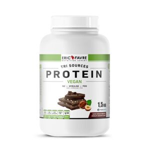 Proteines vegetales tri-source, Protein Vegan, Chocolat/Noisette Proteines - Chocolat - Noisette - 1,5kg - Eric Favre