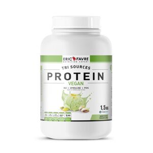 Protéines végétales tri-source, Protein vegan, Pistache Proteines - Pistache - 1,5kg - Eric Favre 2kg - Publicité