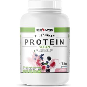 Eric Favre Protéines végétales tri-source, Protein Vegan, Triple Berry ( Fruit rouge ) Proteines - Triple Berry - 1,5kg - Eric Favre