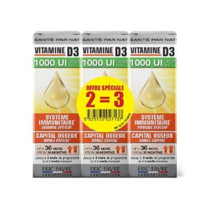 Vitamine D3 - Lot de 3 Bien Etre General - - Eric Favre Vert d
