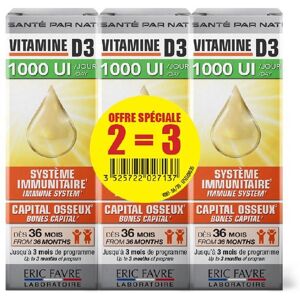 Eric Favre Vitamine D3 - Lot de 3 Bien Etre General - - Eric Favre 40g