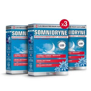 Somnidryne - Formule endormissement rapide - Lot de 3 unites Sommeil, Stress & Equilibre Nerveux - - Eric Favre d?extraits de plantes et de L-carnitine. Contient de la cafeine