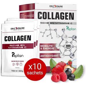 Collagen Peptan en poudre - Collagene marin hydrolyse et enrichi en vitamine C Bien Etre General - Fruits rouges - Etui de 10 unites - Eric Favre one_size_fits_all