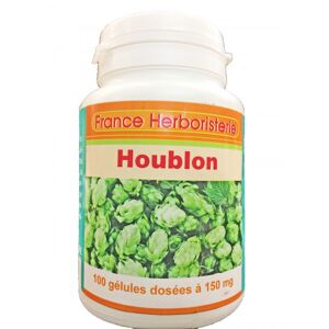 France Herboristerie GELULES HOUBLON 100 gélules dosées à 150 mg poudre pure.
