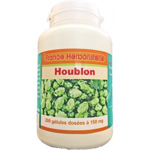 France Herboristerie GELULES HOUBLON 200 gélules dosées à 150 mg poudre pure.