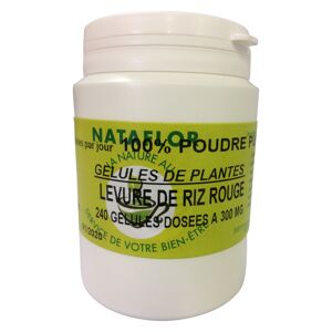 France Herboristerie GELULES LEVURE RIZ ROUGE 240 gelules dosees a 300 MG.