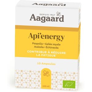 France Herboristerie Api Energy 10 ampoules Propolis, Gelee Royale, Acerola, Echinacea - Aagaard