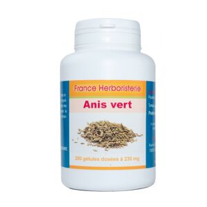 France Herboristerie GELULES ANIS VERT pot de 200 gélules dosées à 230 mg - France Herboristerie