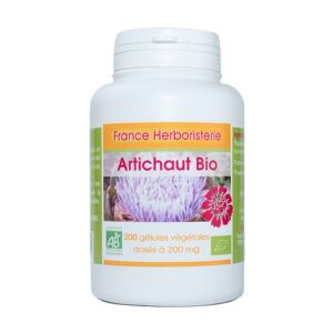 France Herboristerie 200 gelules ARTICHAUT BIO AB dosees a 200 mg.
