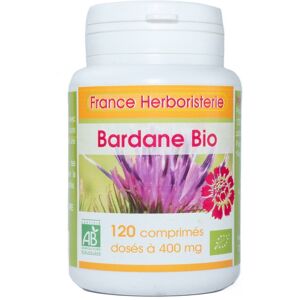 France Herboristerie BARDANE racine BIO 120 comprimes doses a 400 mg - Pot de 120 comprimes