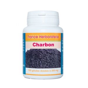 France Herboristerie GELULES CHARBON vegetal 100 gelules dosees a 200 mg.