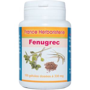 France Herboristerie GELULES FENUGREC semence 100 gelules dosees a 330 mg