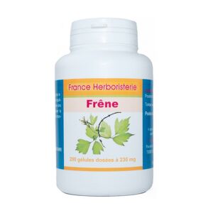 France Herboristerie GELULES FRENE feuille 200 gélules dosées à 230 mg poudre pure.
