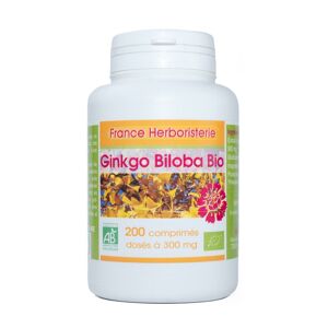 France Herboristerie GINKGO-BILOBA BIO AB 200 comprimés dosés à 300 mg en comprimés. Publicité