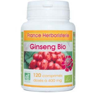 France Herboristerie GINSENG BIO AB 120 comprimes doses a 400 mg en comprimes.