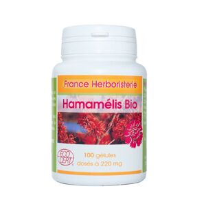 France Herboristerie GELULES HAMAMELIS BIO 100 gélules dosées à 220 mg pure.