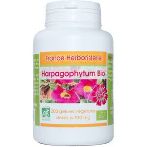 France Herboristerie 200 gélules HARPAGOPHYTUM BIO AB dosées à 330 mg.