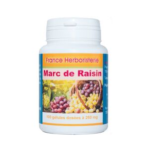 France Herboristerie GELULES MARC DE RAISIN 100 gélules dosées à 250 mg poudre pure.