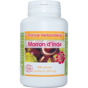 France Herboristerie GELULES MARRON D'INDE 200 gelules dosees a 200 mg.