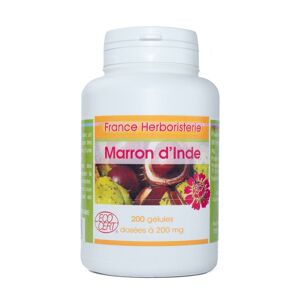 France Herboristerie GELULES MARRON D'INDE 200 gélules dosées à 200 mg.