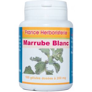 France Herboristerie GELULES MARRUBE BLANC 100 gélules dosées a 200 mg.