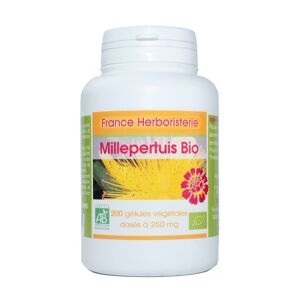 France Herboristerie 200 gelules MILLEPERTUIS BIO AB dosees a 250 mg.