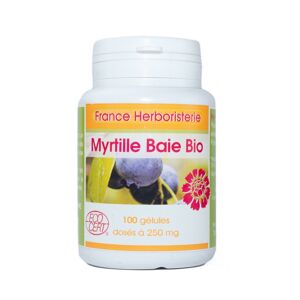 France Herboristerie MYRTILLE baie gelules dosees a 250 mg - Pot de 100 gelules