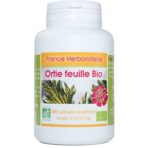 France Herboristerie GELULES ORTIE BIO piquante feuille 200 gelules dosees a 210 mg