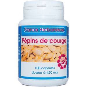 France Herboristerie HUILE COURGE 100 capsules BIO dosées à 420 mg