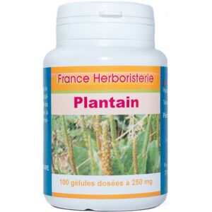 France Herboristerie GELULES PLANTAIN 100 gélules dosées à 250 mg poudre pure.