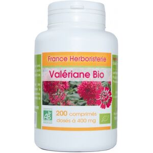 France Herboristerie VALERIANE BIO AB 200 comprimés dosés à 400 mg en comprimés.