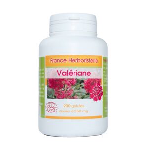France Herboristerie GELULES VALERIANE BIO racine 200 gelules dosees a 250 mg pure.
