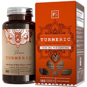 Focus Supplements Curcuma + poivre noir + gingembre, 180 gelules