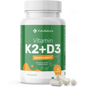 FutuNatura Vitamine K2 + D3 - pour les os, 90 gélules