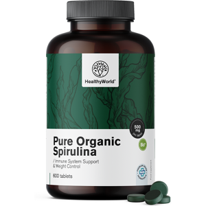 HealthyWorld® Spiruline BIO 500 mg, 600 comprimes