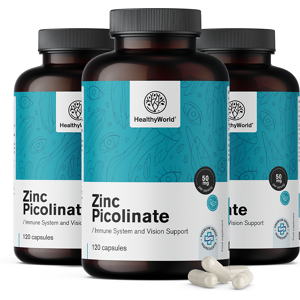 HealthyWorld® 3x Picolinate de zinc 50 mg, ensemble 360 gélules