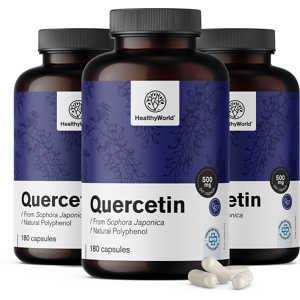 HealthyWorld® 3x Quercétine 500 mg, ensemble 540 gélules