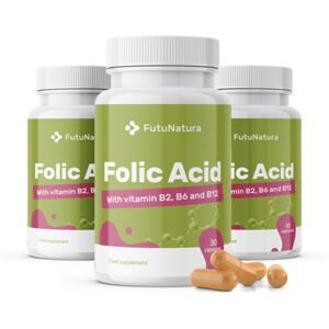 FutuNatura 3x Acide folique - folate B9, ensemble 90 gélules