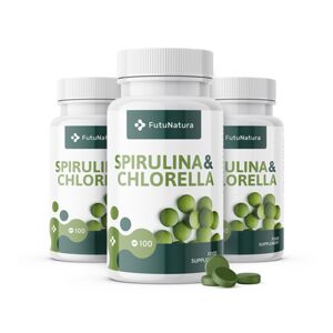FutuNatura 3x Algues Spiruline + Chlorelle, ensemble 300 comprimes