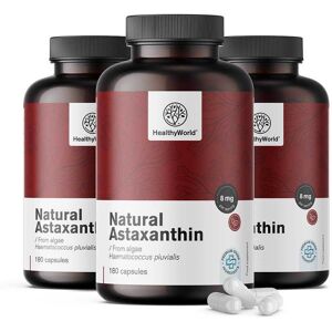 HealthyWorld® 3x Astaxanthine naturelle 8 mg, ensemble 540 gélules