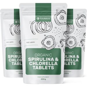 FutuNatura 3x BIO Algues Spiruline + Chlorelle, ensemble 1200 comprimes