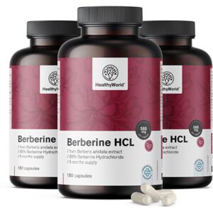 HealthyWorld® 3x Berbérine HCL 500 mg, ensemble 540 gélules