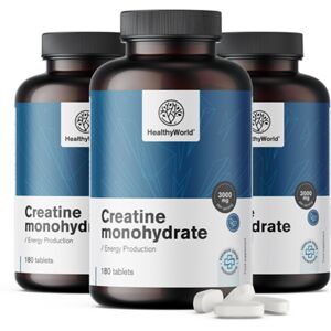 HealthyWorld® 3x Créatine monohydrate 3000 mg, ensemble 540 comprimés