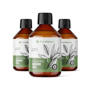 FutuNatura 3x Huile de Neem BIO, pressée à froid, ensemble 600 ml